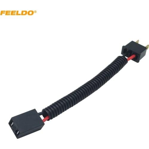FEELDO 1PC Automotive LED HID Headlight Cable H7 Male To Female Connector Plug Lamp Bulb Socket Wiring Adapter Holder #MX1582