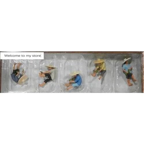 Super mini 1:87 2cm pvc figure model Planting, farming, Chinese farmers 5pcs/set