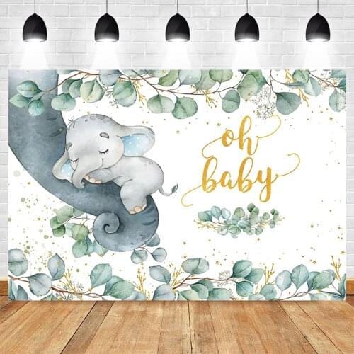 Yeele Oh Baby Backdrop Photography Photocall Newborn Elephant Dot Birthday Party Decor Background Photo Studio Photographic Prop