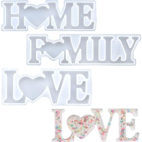 Letter Silicone Mold Home Family Love Slogan Epoxy Resin Molds Casting Tools For UV Resin Art Jewelry making DIY Handmade Crafts