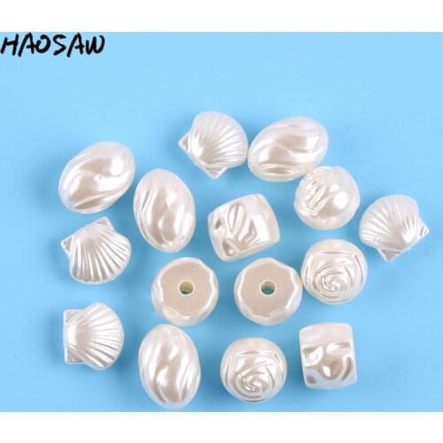 HAOSAW Choose 10pcs/lot Imitation Pearl Beads/Chunky Beads Accessory/DIY Fashion Earring Accessories/Handmade Jewelry
