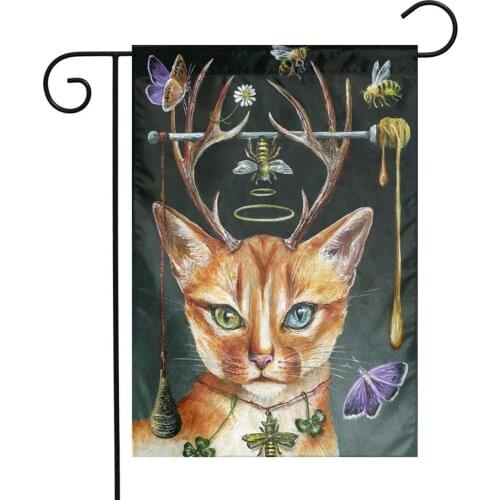 Cat Witchcraft Mysterious Divination Baphomet Occult Retro/Art Yard Decorated Garden Flag House Decoration flags