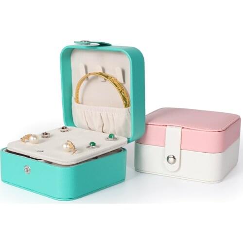 Fashion jewelry storage box fashion packaging box PU leather for ring necklace earring bracelet birthday gift box