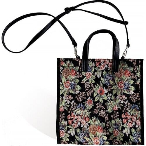 Fashion Flower Print Shoulder Bag for Women Handbag Brands Canvas Floral Womens Tote Bags Large Capacity Printing Purses Female