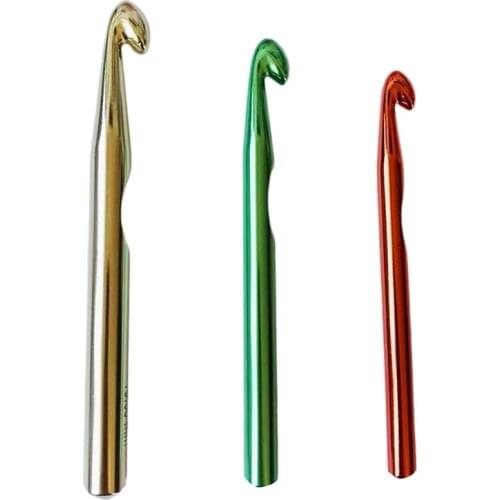 ABSF Huge Aluminum Crochet Hook Set,10/12/15mm Large Size Yarn Crochet Hooks for Sewing Yarn Wool Weaving Craft Tools