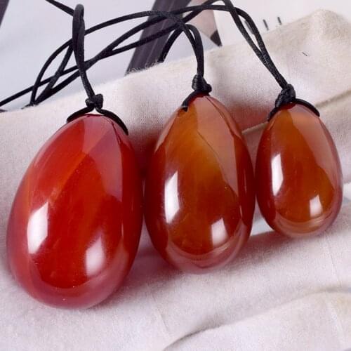 Natural Agate Egg Drilled Crystal Yoni Egg Mineral Quartz Onyx Ball Massage Kegel Exercise Pelvic Floor Muscle For Women Healing