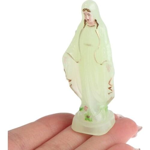 Small Catholic Mary Statue Madonna Handmade Virgin Mary Statue Jesus Desktop Home Decorative Ornaments 6.5cm 1PC