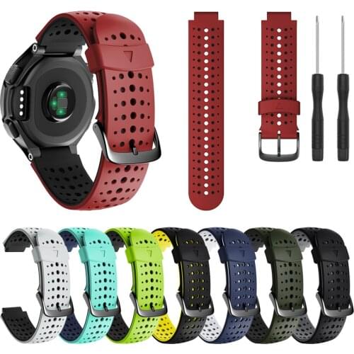 Official Band for Forerunner 230/220/ 235/620/ 630/ 735XT/ Approach S20/ S5/ S6 Sport Silicone Watch Strap for Foerunner 235
