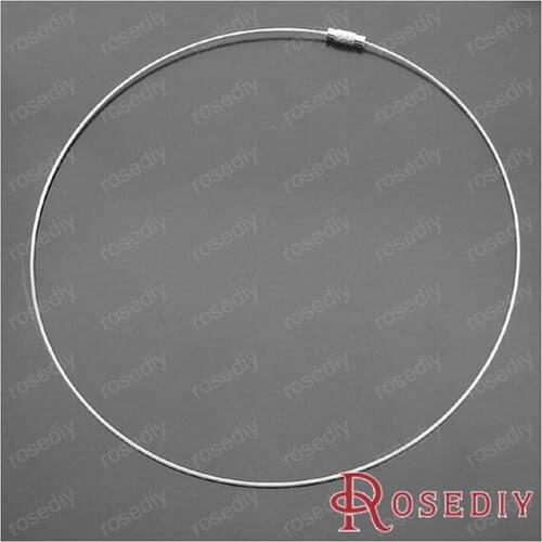 Wholesale Circumference 16" Imitation Rhodium Copper Finished Wire Neck Ring with Connector Diy Jewelry Findings 10pcs (JM4819)