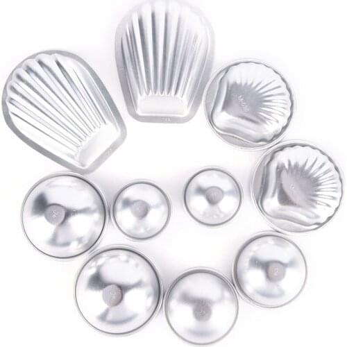 Wholesale 5 Sets 3D Scallop Shell Ball Bath Bomb Mold Aluminum Ball Sphere Bath Bomb Mold