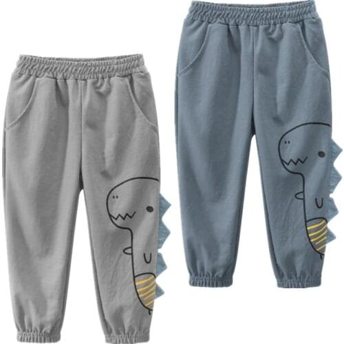 Autumn Catton Pants For 2-7 Years Boys Casual Sport Toddler Boy Pants Kids Children Thin Pants Dinosaur Sweatpants 2020 Bottom