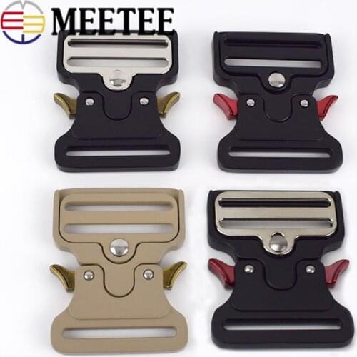 Meetee 1/2/4pcs 50mm Metal Strap Belt Buckle Outdoor Quick Release Buckles Adjustable DIY Bag Clothes Leather Hardware Accessory