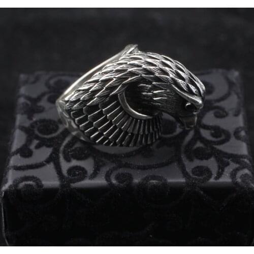 Handmade Eagle Silver Man Ring, Eagle Silver Men Ring, Eagle 925 Sterling Silver Ring
