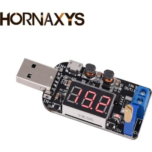With Current USB Micro USB 5V to 3.3V 9V 12V 18V 24V Adjustable Buck-Boost Power Supply Voltage Regulator Module LED Display
