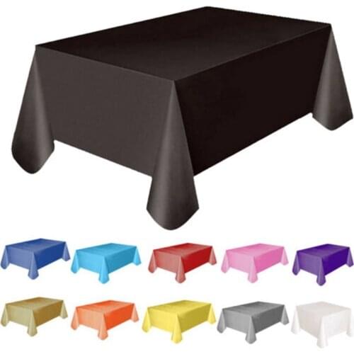 1 PCS Rectangle Tablecloth Disposable Party Wedding Tablecloth Heavy Duty Plastic Tablecover Catering Meal Table Decoration