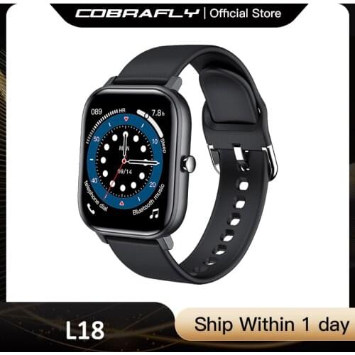 COBRAFLY L18 Ultra-thin Smart Watch Square Screen Long Standby IP68 Waterproof Watches Fitness Tracker Temperature measuring DTX