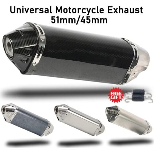 Universal 45mm 51mm Motorcycle Exhaust Pipe Escape Motorbike Carbon Fiber Muffler Sticker For GSXR600 ER6N S1000RR R6 R1