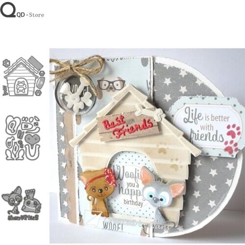 2021 Kitten Puppy and Dog House Cutting Dies New Dies Scrapbooking Mold Cut Handmade Tools DIY Craft Decoration New Metal Dies