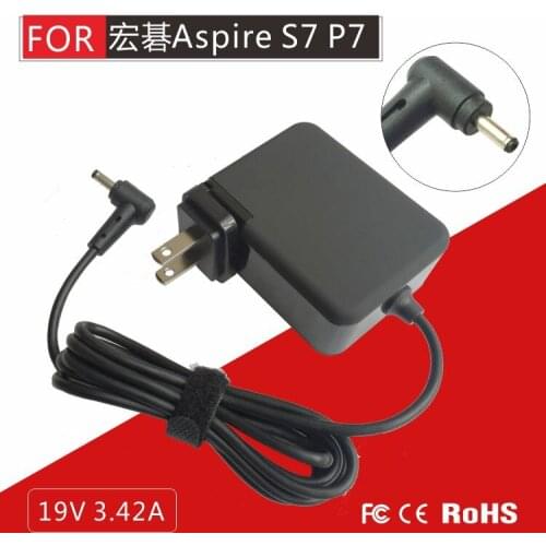 19V 3.42A 65W laptop AC power adapter charger for Acer S7 W700 P3 laptop white charger