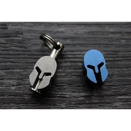 1PC Spartan Titanium Alloy Knife Beads Lanyard Pendant Umbrella Rope Keychain Key Ring Zipper DIY Decoration Pendant EDC Tool