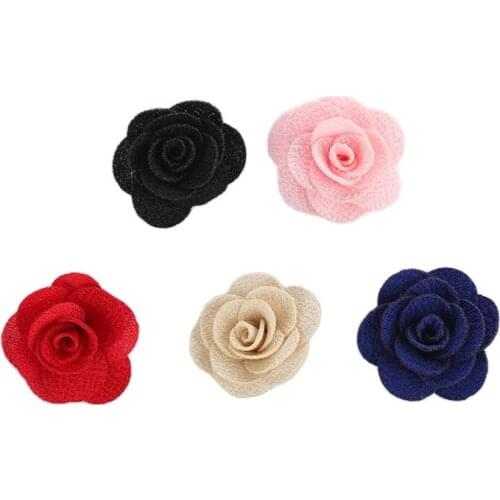 10pcs/lot 4cm Camellia DIY decorative Flower Without Clip For Girls Hair Accessories Hand Craft DIY