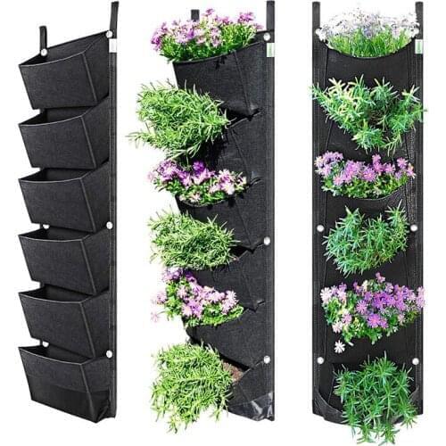 100*30cm Vertical Garden Planter Wall-mounted Planting Flower Grow Bag 7 Pocket Vegetable Plant Living Garden Bag