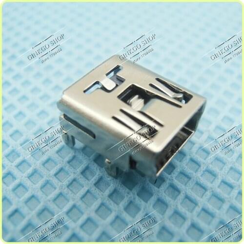 1000pcs/lot Copper Mini USB Connector Mini USB charging port for PS3 Mobile Phone
