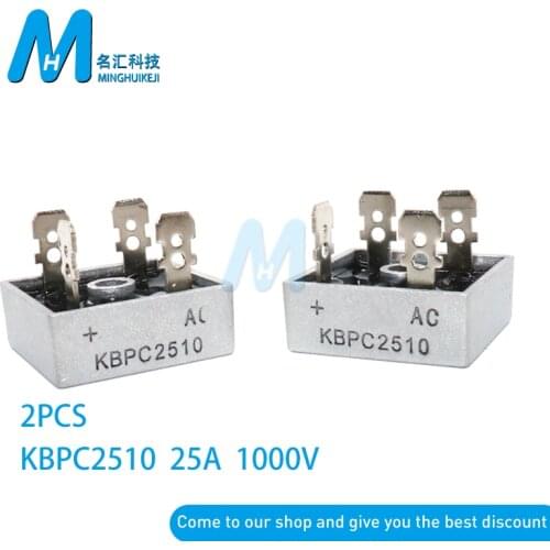 2PCS KBPC2510 KBPC 2510 25A 1000V AC Bridge Rectifier Diode New And Original