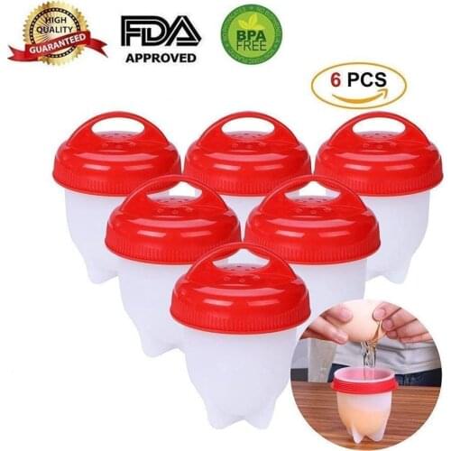 6PCS/Set Egg Poachers Cooker Silicone Non-stick Egg Boiler Cookers 6 Piece Pack Boiled Eggs Mold Cups Steamer Kitchen Gadgets