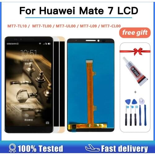 6'' LCD For Huawei Mate 7 Mate7 LCD Display + Touch Screen Digitizer Assembly MT7 MT7-TL10 MT7-TL00 MT7-UL00 MT7-L09 MT7-CL00