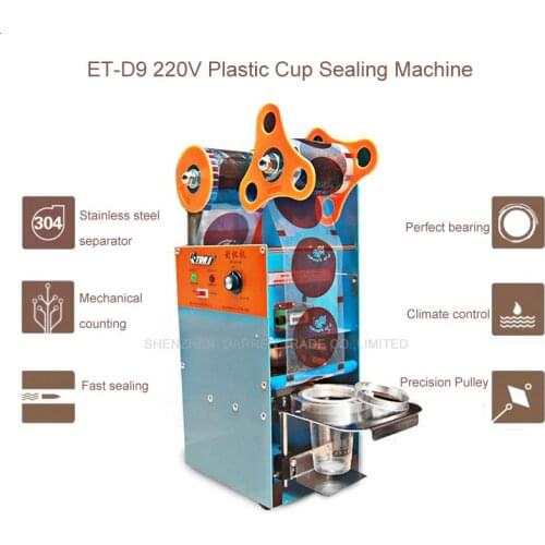 7.0cm-9.5cm Plastic Cup Sealing Machine 220V Milk Tea Sealing Machine With Counting Function ET-D9