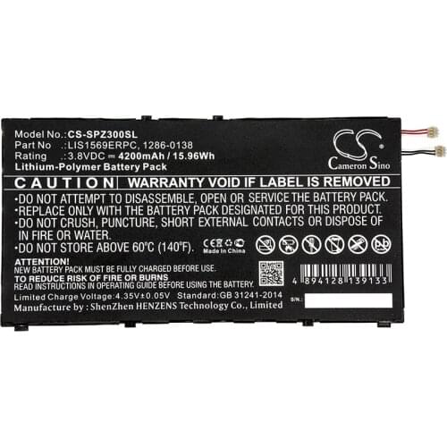 Cameron Sino 4200mAhBattery for Sony SGP611 SGP612/W SGP621 SGP641 SOT22 Xperia Tablet Z3 Compact Xperia Z3 Compact 8,1286-0138