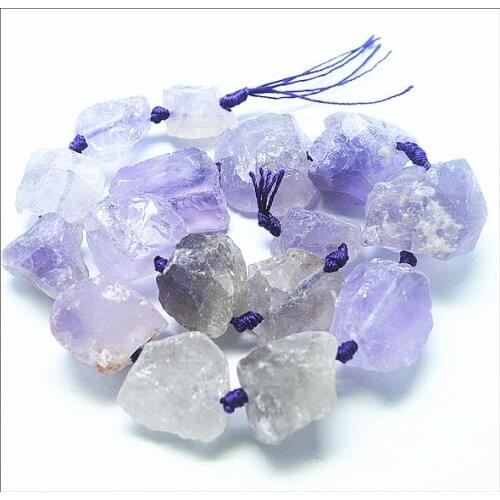 1 string / lot nature rough amethystt nature semi precious stone beads accessories size 30-40mm