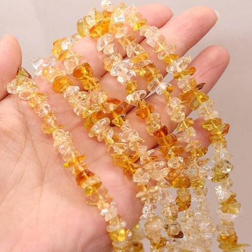 Natural stone Beads Irregular Shape Yellow Jade Gravel Exquisite Beaded For Jewelry Making DIY Bracelet Necklace Accessories