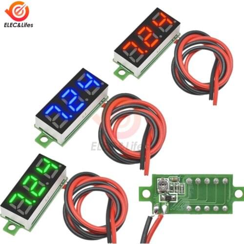 DC 3.5-30V 2 Wire 0.28 inch Mini Digital Voltage Meter Detector Gauge LED Voltmeter Panel Volt Monitor Tester for auto car