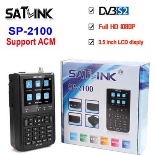 SATLINK SP-2100 HD Sat Finder acm backlight DVB S2 ws6933 MPEG-2/4 Digital Satellite Finder Meter with 3.5 Inch LCD Screen
