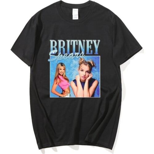 Britney Spears Beautiful Photo Mens Black T-shirt Hipster Cotton Casual Tshirt Men Harajuku Short Sleeve Tops Tee S-2XL