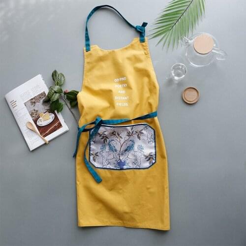 Chinese style Cotton printed apron smock restaurant apron gown adult