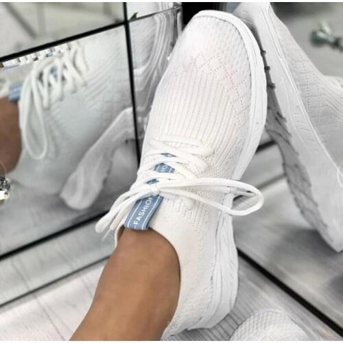 New Women Sneakers Lace Up Crystal Vulcanized Shoes Woman Breathable Casual Mesh Light Ladies Flat Shoes 2021 Female Footwear