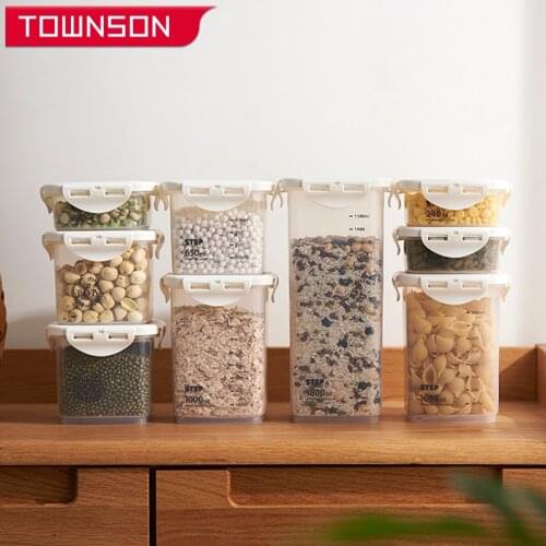 Kitchen food storage jar with scale Miscellaneous grain storage sealed tank Kitchen storage organization Kitchen accessories
