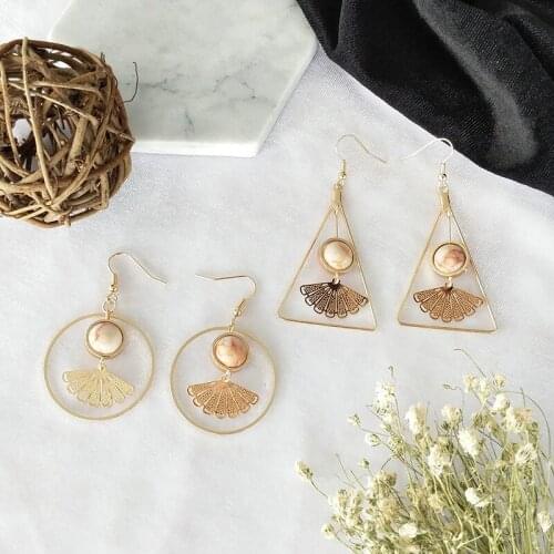 Fashion Chinese Fan Drop Earring Vintage Jewelry New Arrive Chinese Styles Elegent Gifts for Women Wholesale Accessories