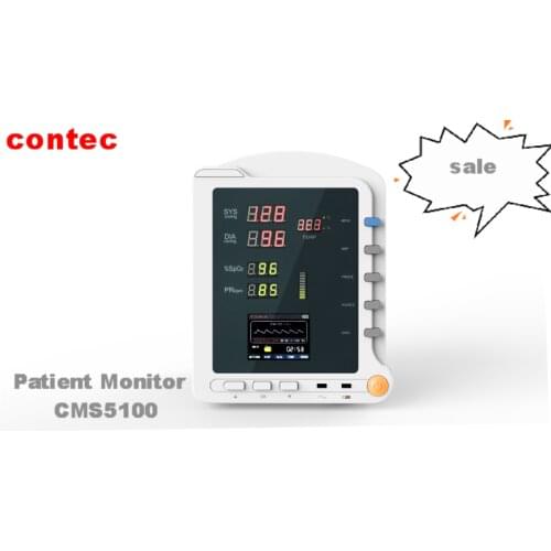 Contec Patient Monitor CMS5100 LCD Screen Portable Design PLETH Display NIBP SPO2 TEMP PR