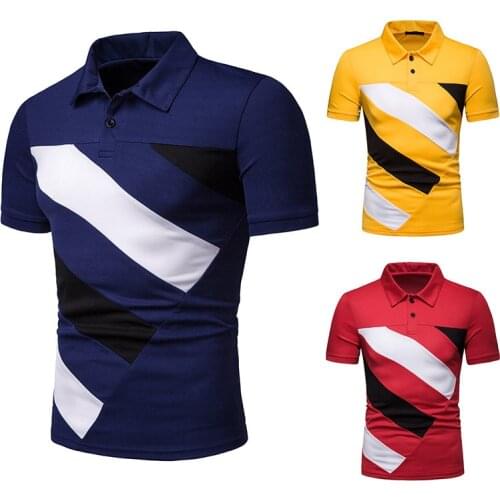 2021 Summer New Fashion Color Matching Mens European Size Short Sleeve POLOT Shirt