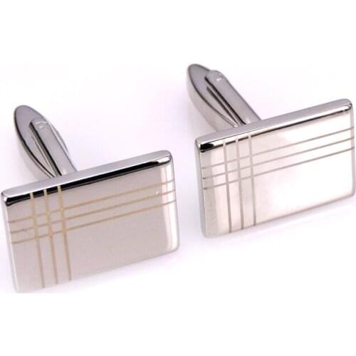 Mens French Shirt Cufflinks Scarf Hat Accessories Silver Laser Line Cuff button Wedding Couple Jewelry Gifts