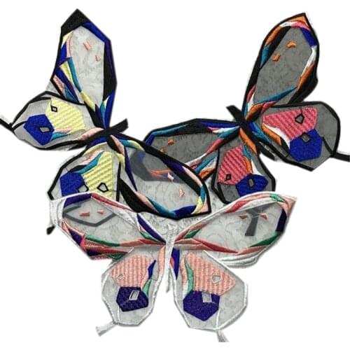 Patches for clothing T shirt Women 29cm butterfly Embroidery patch T-shirt Womens Fashion Shirt Femmer Lady Clothes Stickers