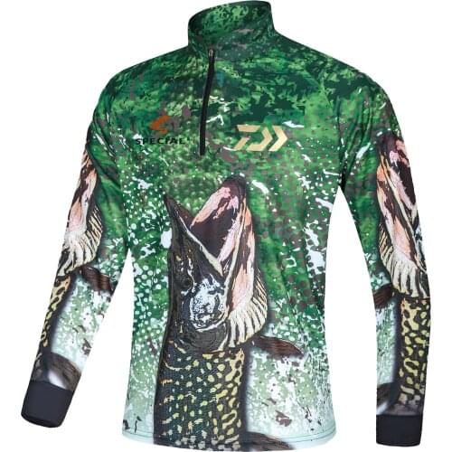 Daiwa Droshipping Fishing Clothes Anti-sweat Quick Dry Fishing Shirt Sun Protection Jacket Fishing T Shirt Summer Wear Pesca