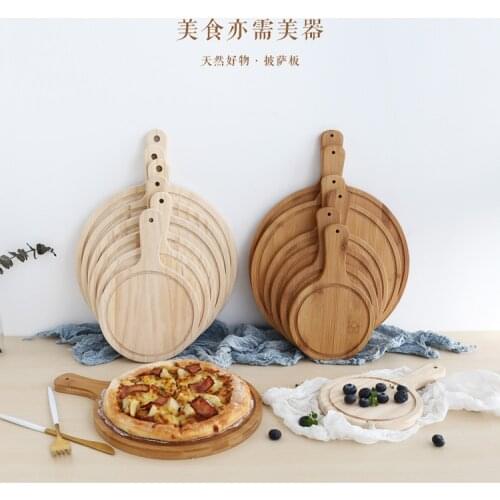 Solid wood pizza tray round wooden pallet Western steak tray wooden pizza plate cake tray Pizza bread tray