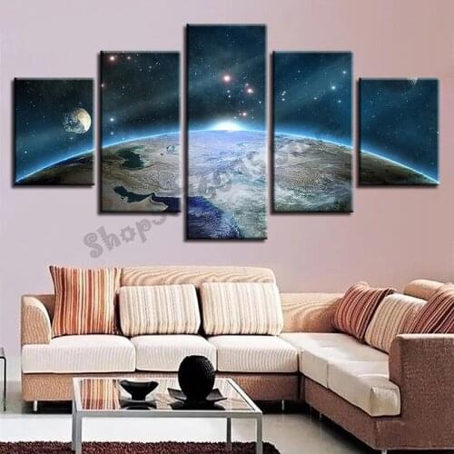 Five Diamond Paintings 3D Full Diamond Universe Planet Landscape Decoration Square Round Mosaic Rhinestone Embroidery TT4757