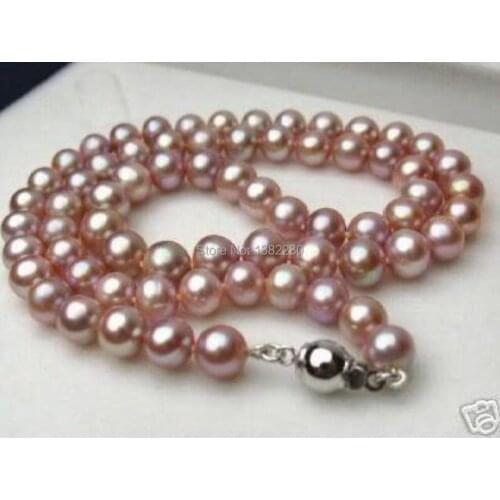 Sale New On Fashi Whole product!2015 Fashion Girl fine jewelry 8-9MM Akoya Violet pearl necklace 17 inches JT6765