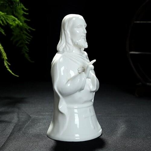Christian Jesus Character Ornaments Ceramic Sculpture Statue Furnishings Figurines Crafts Gift Home Decoration Accessories